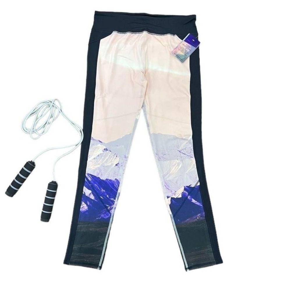 Threads 4 thought blue / tri color leggings size M‎